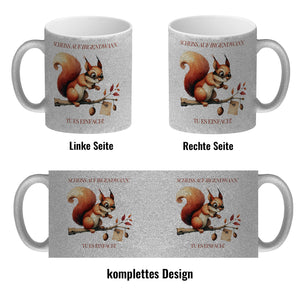 Eichhörnchen Kaffeebecher mit Spruch Scheiss auf irgendwann Tu es einfach