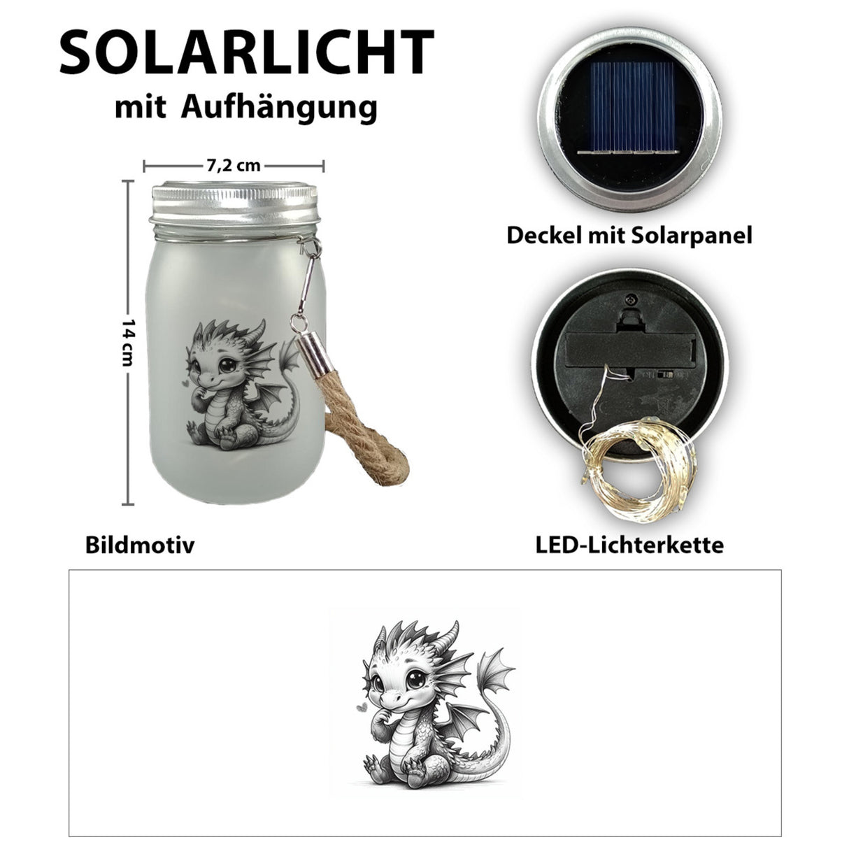 niedlicher Babydrache Solarlicht