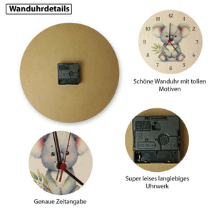 sitzender Koala Wanduhr