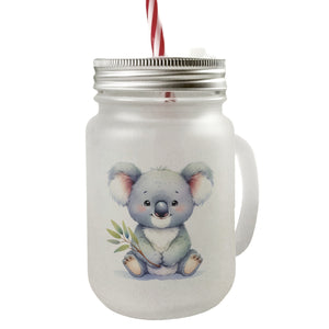sitzender Koala Trinkglas mit Bambusdeckel