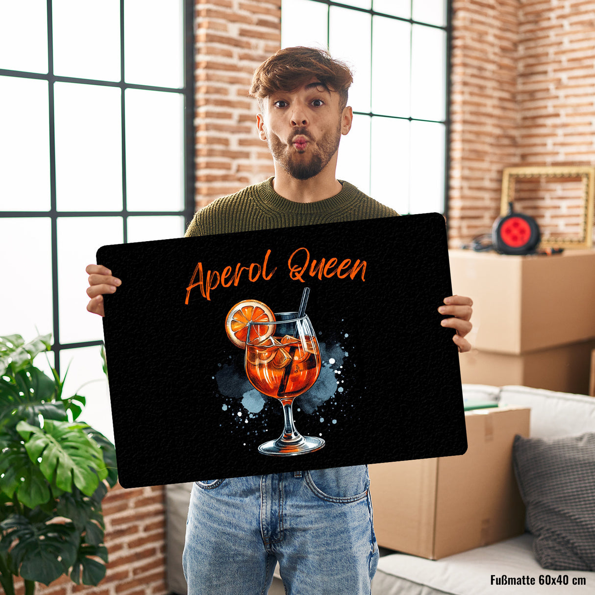 Aperol Queen Fußmatte in 35x50 cm ohne Rand