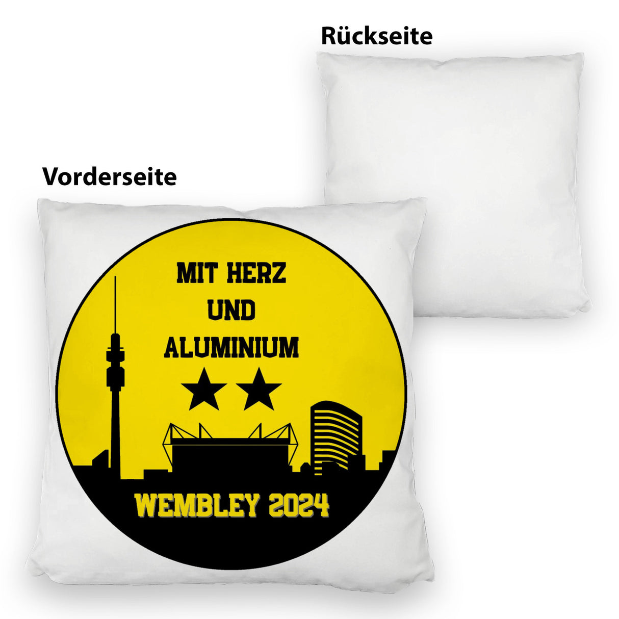 Dortmund Finale Wembley 2024 Kissen mit Spruch Mit Herz und Aluminium