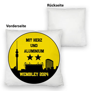 Dortmund Finale Wembley 2024 Kissen mit Spruch Mit Herz und Aluminium