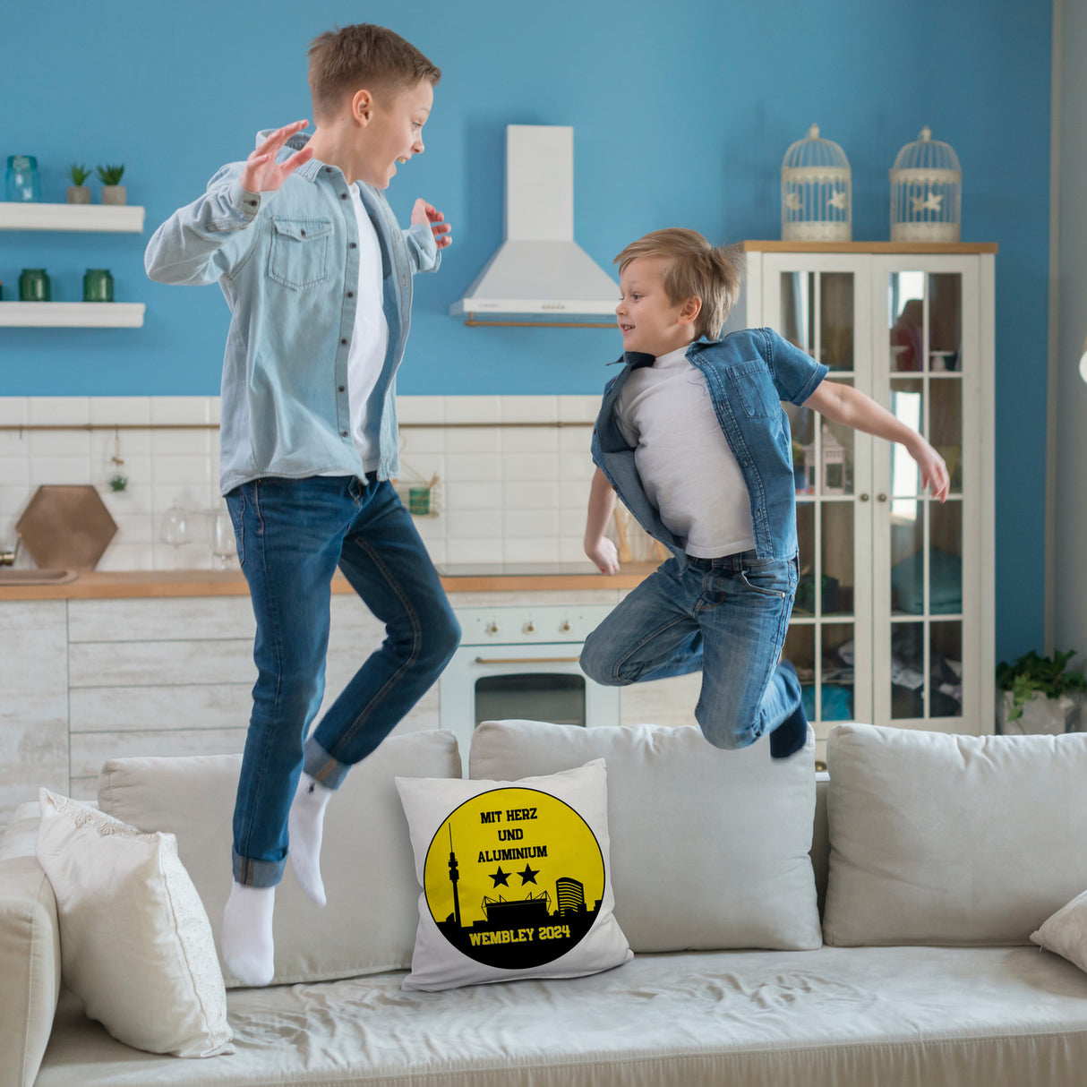 Dortmund Finale Wembley 2024 Kissen mit Spruch Mit Herz und Aluminium