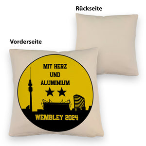 Dortmund Finale Wembley 2024 Kissen mit Spruch Mit Herz und Aluminium