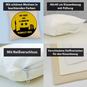 Dortmund Finale Wembley 2024 Kissen mit Spruch Mit Herz und Aluminium