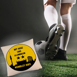 Dortmund Finale Wembley 2024 Kissen mit Spruch Mit Herz und Aluminium