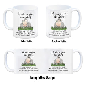 Schaf Kaffeebecher mit Spruch Ich wär so gern ein Schaf