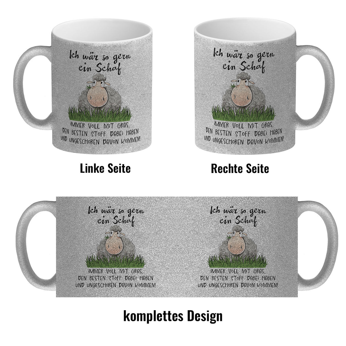 Schaf Kaffeebecher mit Spruch Ich wär so gern ein Schaf