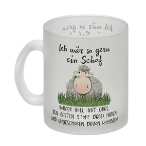 Schaf Kaffeebecher mit Spruch Ich wär so gern ein Schaf