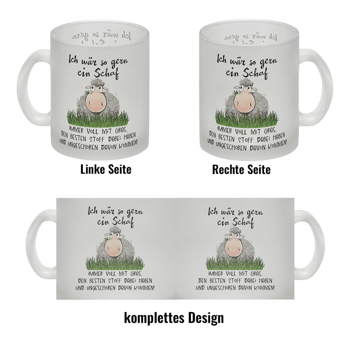 Schaf Kaffeebecher mit Spruch Ich wär so gern ein Schaf