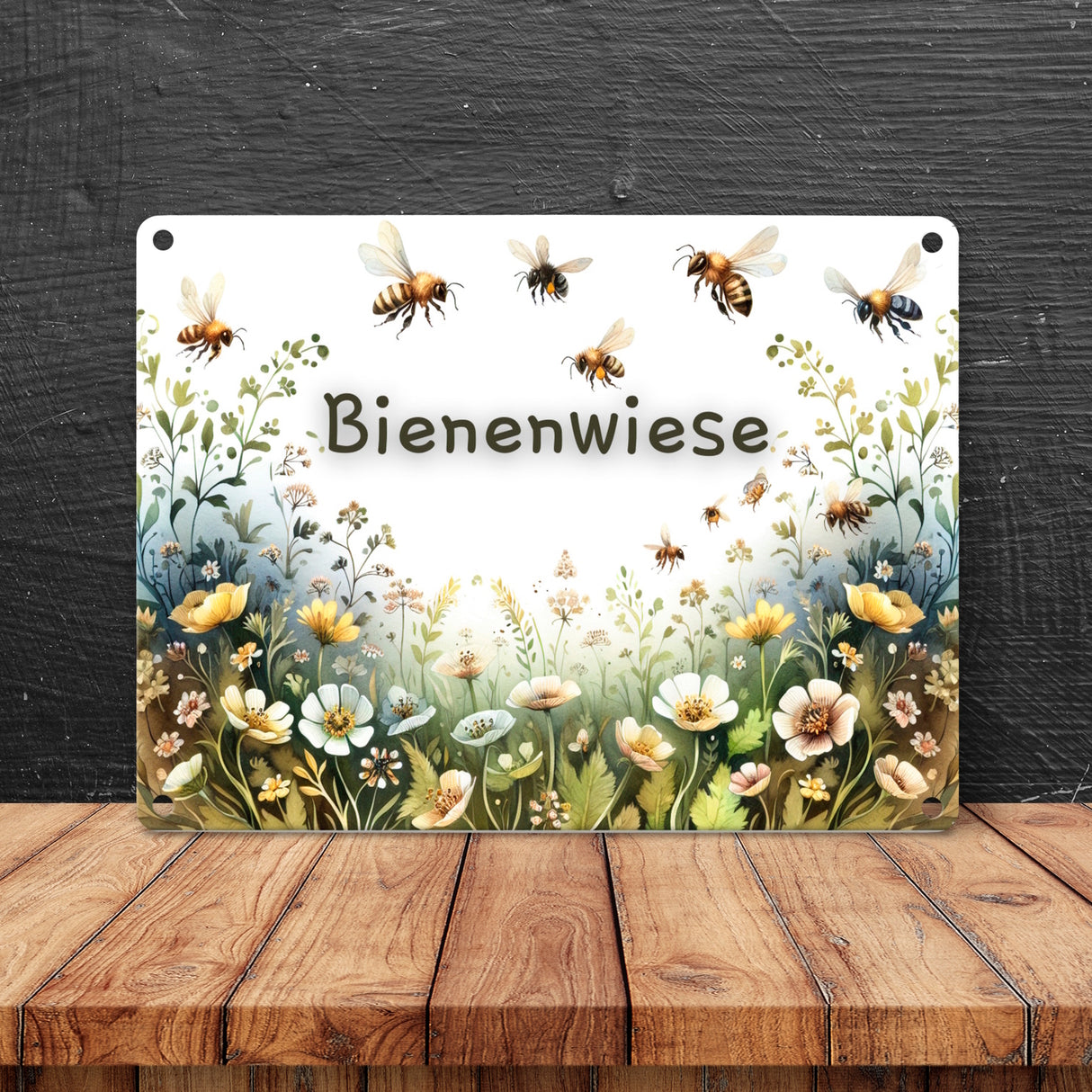 Bienenwiese Metallschild in 15x20 cm