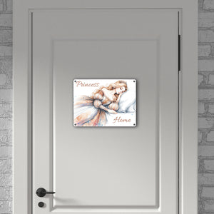 Schlafende Prinzessin Metallschild in 15x20 cm mit Spruch Princess Home