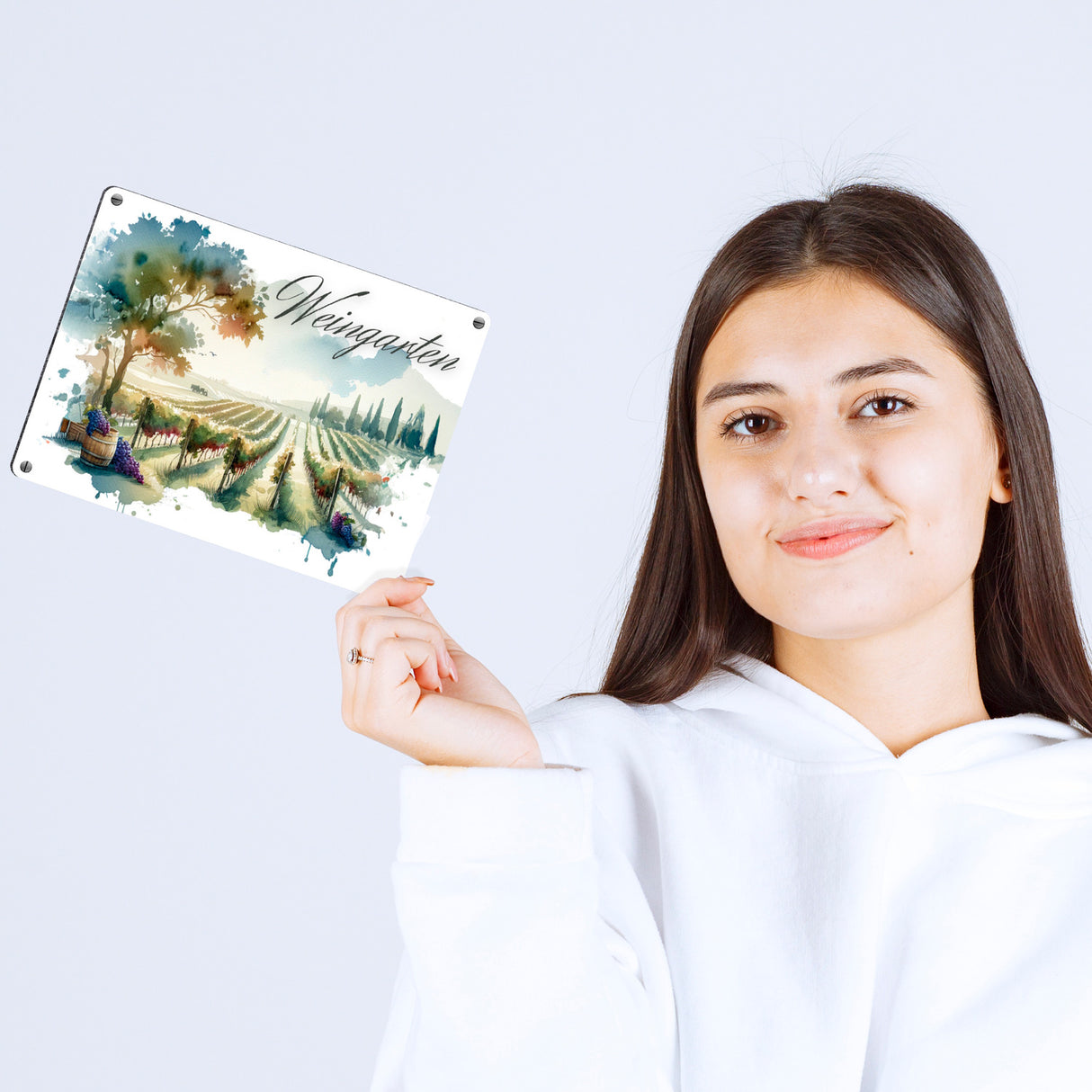 Weinberg Metallschild in 15x20 cm mit Spruch Weingarten