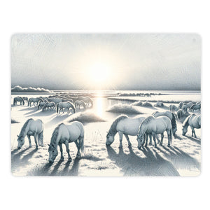 Landschaft mit Pferden Metallschild in 15x20 cm