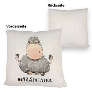 Schaf Kissen mit Spruch MÄÄÄditation