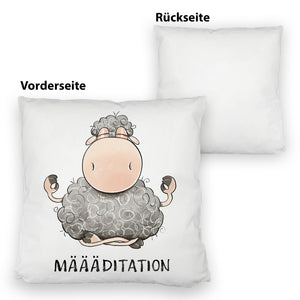 Schaf Kissen mit Spruch MÄÄÄditation