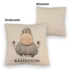 Schaf Kissen mit Spruch MÄÄÄditation