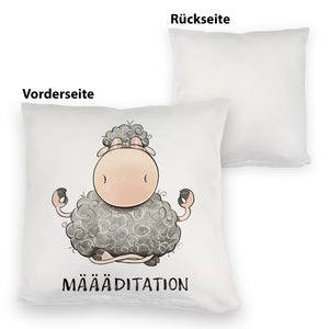 Schaf Kissen mit Spruch MÄÄÄditation
