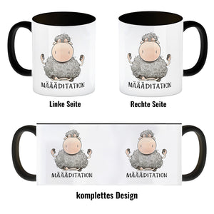 Schaf Kaffeebecher mit Spruch MÄÄÄditation