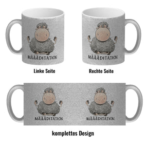 Schaf Kaffeebecher mit Spruch MÄÄÄditation