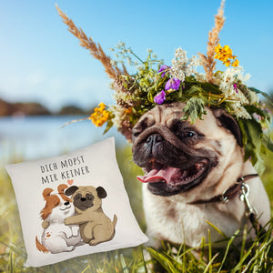 Mops Kissen mit Spruch Dich mopst mir keiner
