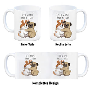 Mops Kaffeebecher mit Spruch Dich mopst mir keiner