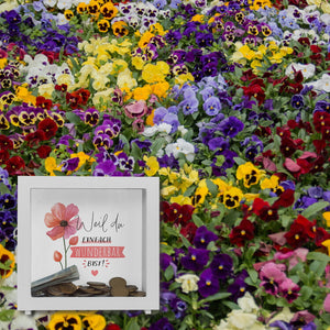 Blume Spardose mit Spruch Weil du einfach wunderbar bist