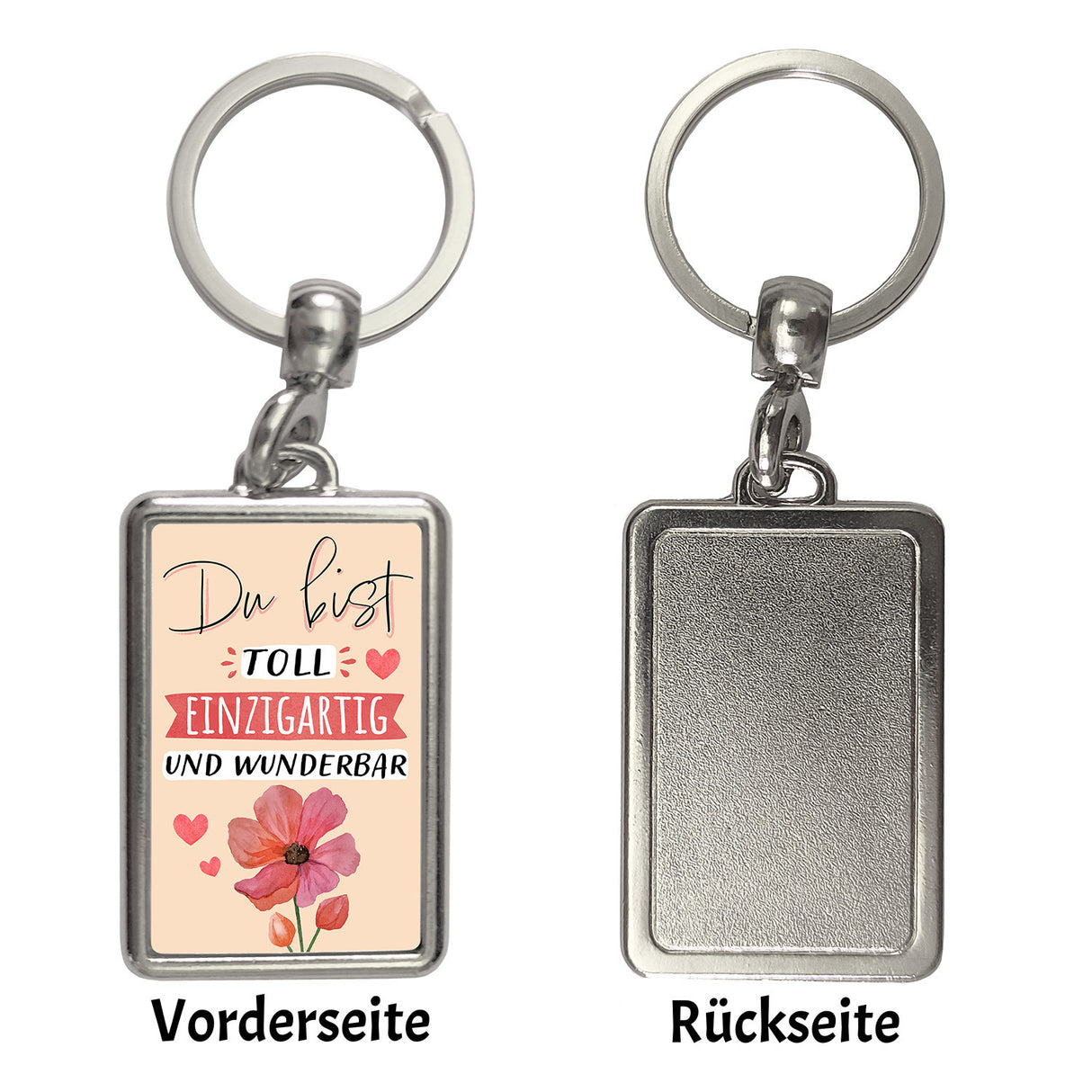 Blume Schlüsselanhänger mit Spruch Du bist toll einzigartig und wunderbar