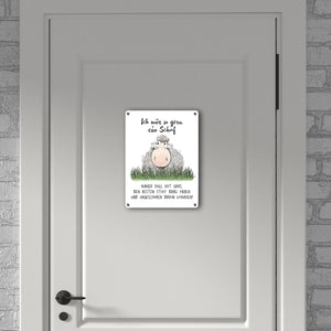 Schaf Metallschild in 15x20 cm mit Spruch ich wär so gern ein Schaf