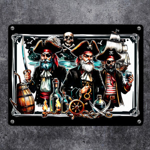 Triumphierende Piraten Metallschild in 15x20 cm