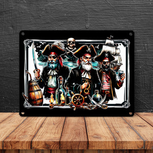 Triumphierende Piraten Metallschild in 15x20 cm