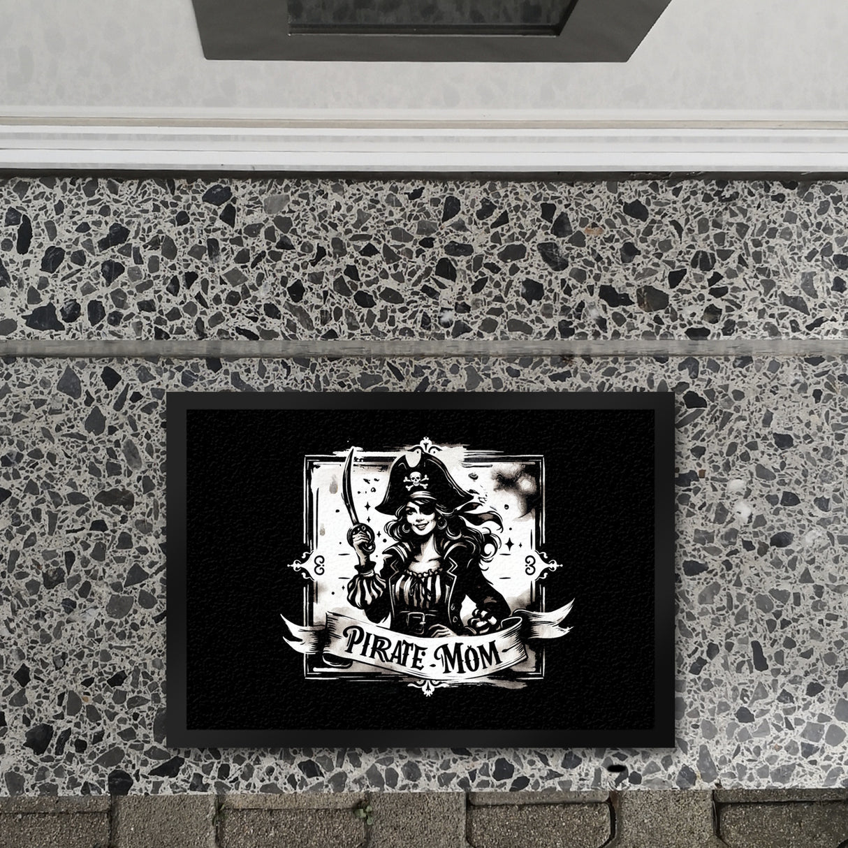 Piratenbraut mit Säbel Fußmatte in 35x50 cm mit Spruch Pirate Mom