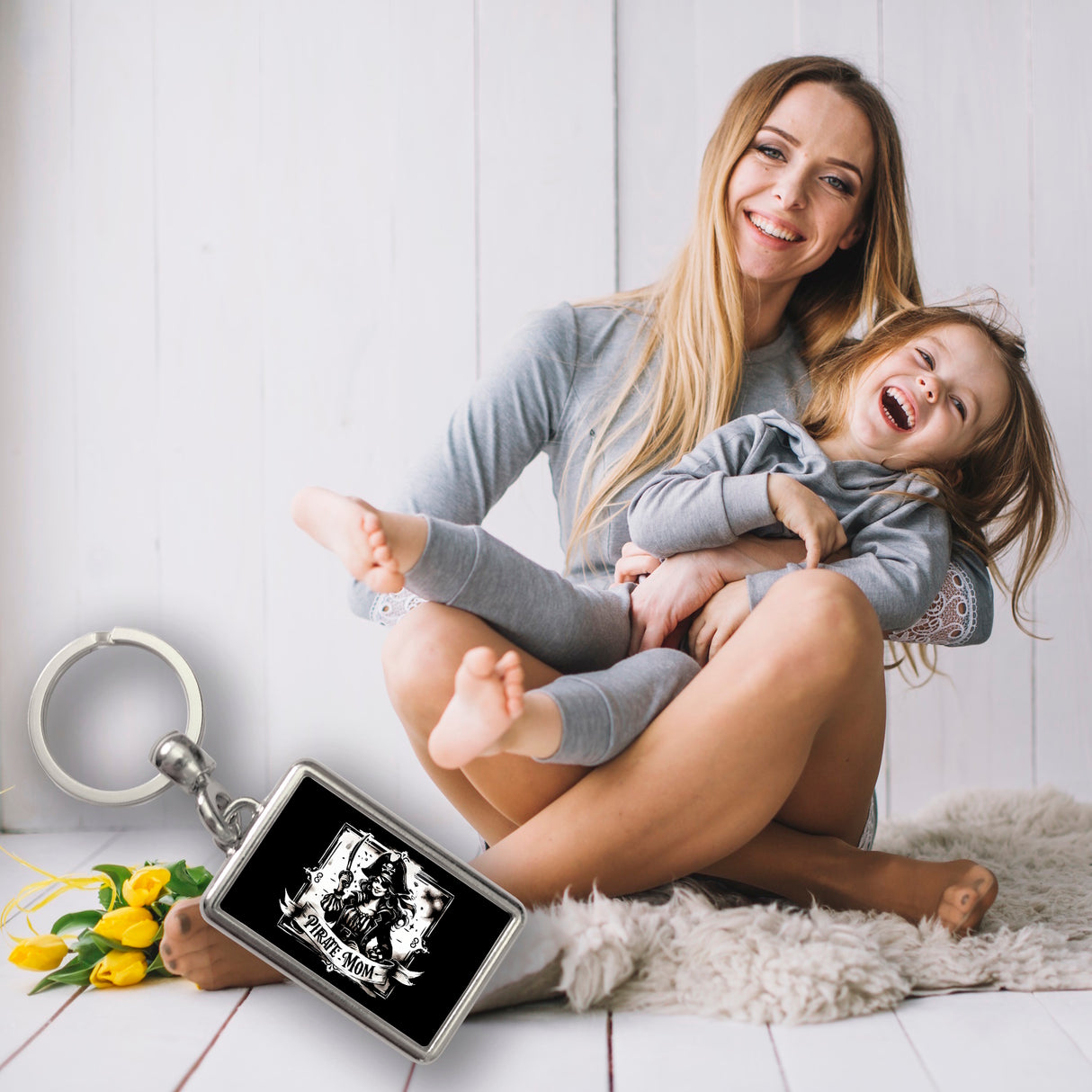 Piratenbraut mit Säbel Schlüsselanhänger mit Spruch Pirate Mom