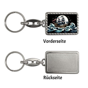 Piratenschiff auf hoher See Schlüsselanhänger