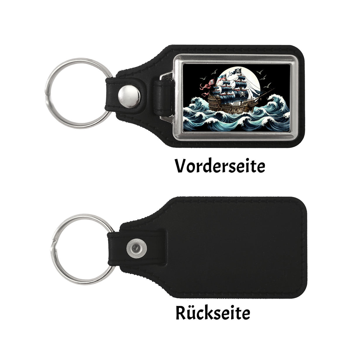 Piratenschiff auf hoher See Schlüsselanhänger
