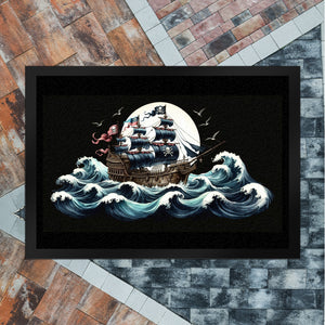 Piratenschiff auf hoher See Fußmatte in 35x50 cm
