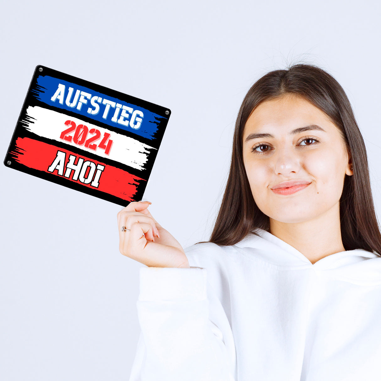 Kiel Aufstieg 2024 Metallschild in 15x20 cm mit Spruch Ahoi