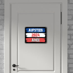 Kiel Aufstieg 2024 Metallschild in 15x20 cm mit Spruch Ahoi