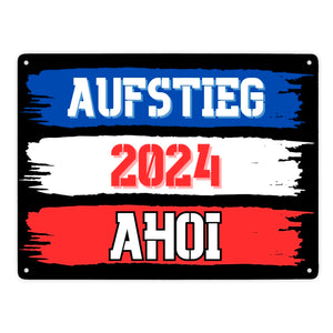 Kiel Aufstieg 2024 Metallschild in 15x20 cm mit Spruch Ahoi