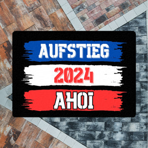 Kiel Aufstieg 2024 Fußmatte in 35x50 cm ohne Rand mit Spruch Ahoi