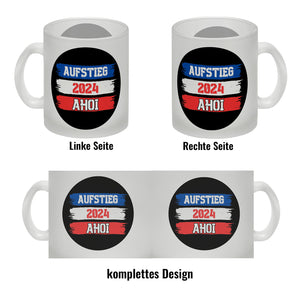 Kiel Aufstieg 2024 Kaffeebecher mit Spruch Ahoi
