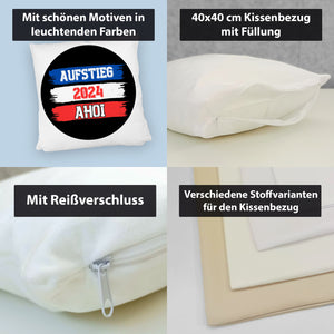 Kiel Aufstieg 2024 Kissen mit Spruch Ahoi