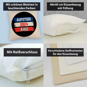 Kiel Aufstieg 2024 Kissen mit Spruch Ahoi