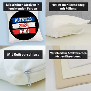 Kiel Aufstieg 2024 Kissen mit Spruch Ahoi