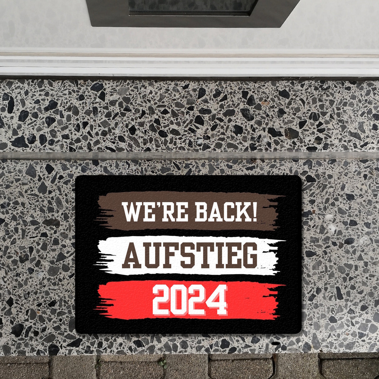 St. Pauli Aufstieg 2024 Fußmatte in 35x50 cm ohne Rand mit Spruch We're back