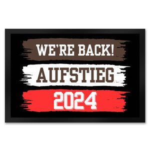 St. Pauli Aufstieg 2024 Fußmatte in 35x50 cm mit Spruch We're back