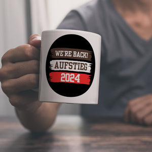 St. Pauli Aufstieg 2024 Kaffeebecher mit Spruch We're back