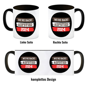 St. Pauli Aufstieg 2024 Kaffeebecher mit Spruch We're back