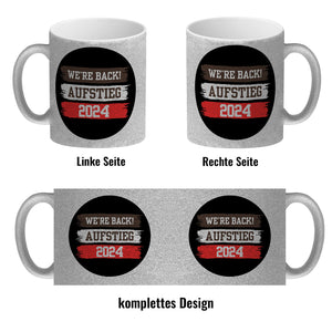 St. Pauli Aufstieg 2024 Kaffeebecher mit Spruch We're back
